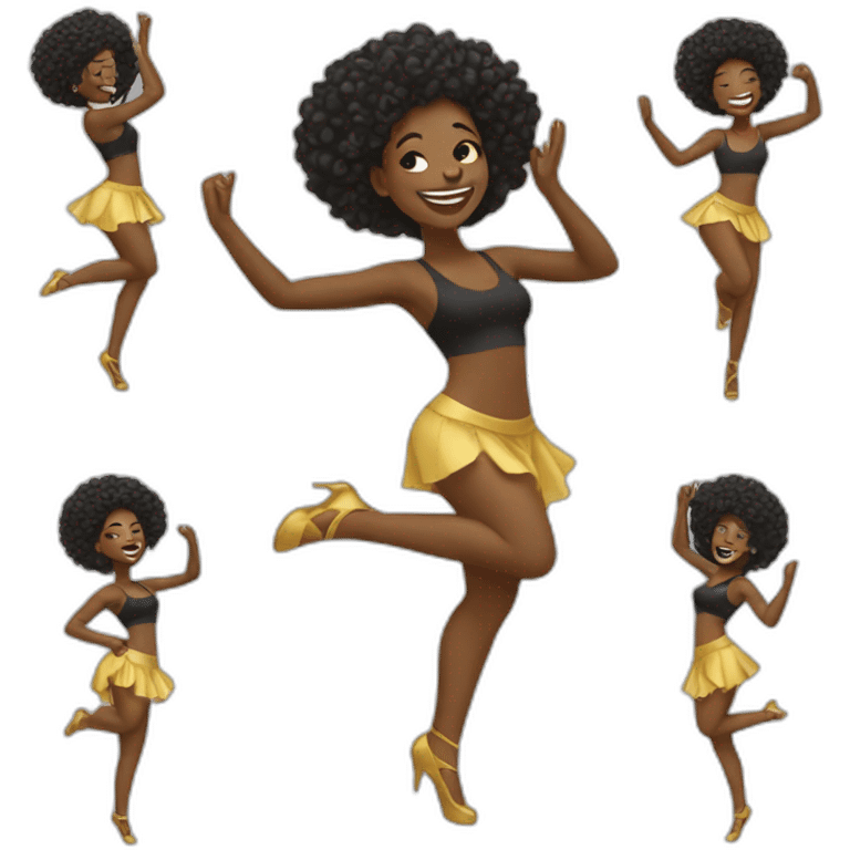 create a whatsapp style emoji of a BLACK WOMAN dancing emoji