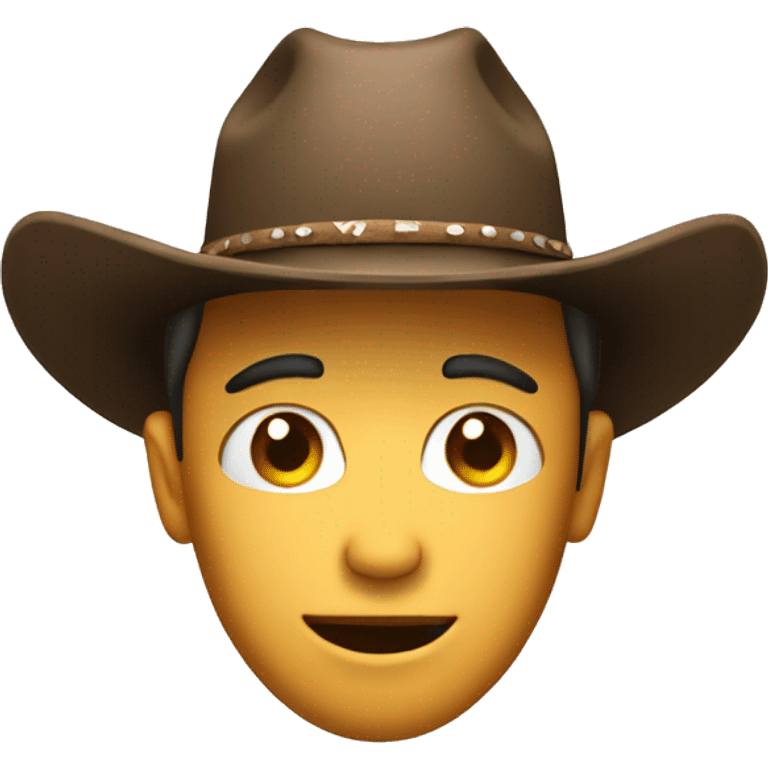 face with eyebrow raised with cowboy hat emoji