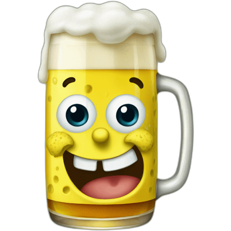 SpongeBob drink a beer emoji