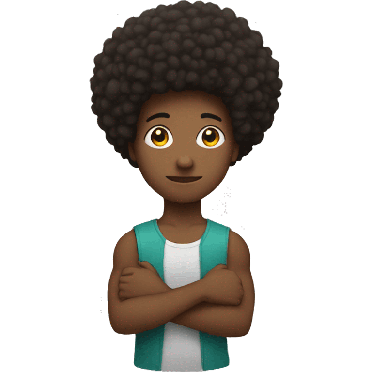 No with arms afro  emoji