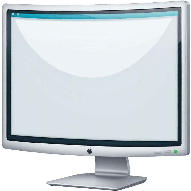 Create a professional emoji for UX/UI design. Show a curved monitor with 2 windows : one displaying white empty page, and the other showing the completed web interface. Use modern, professional colors. Do not include any emojis or smiley faces. Make the background transparent. emoji