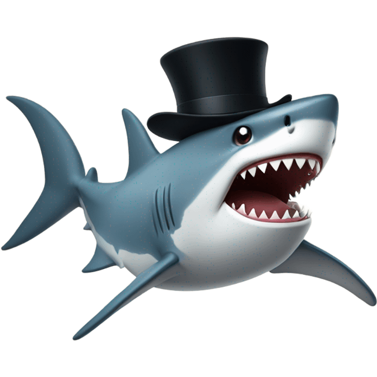 shark with tophat emoji