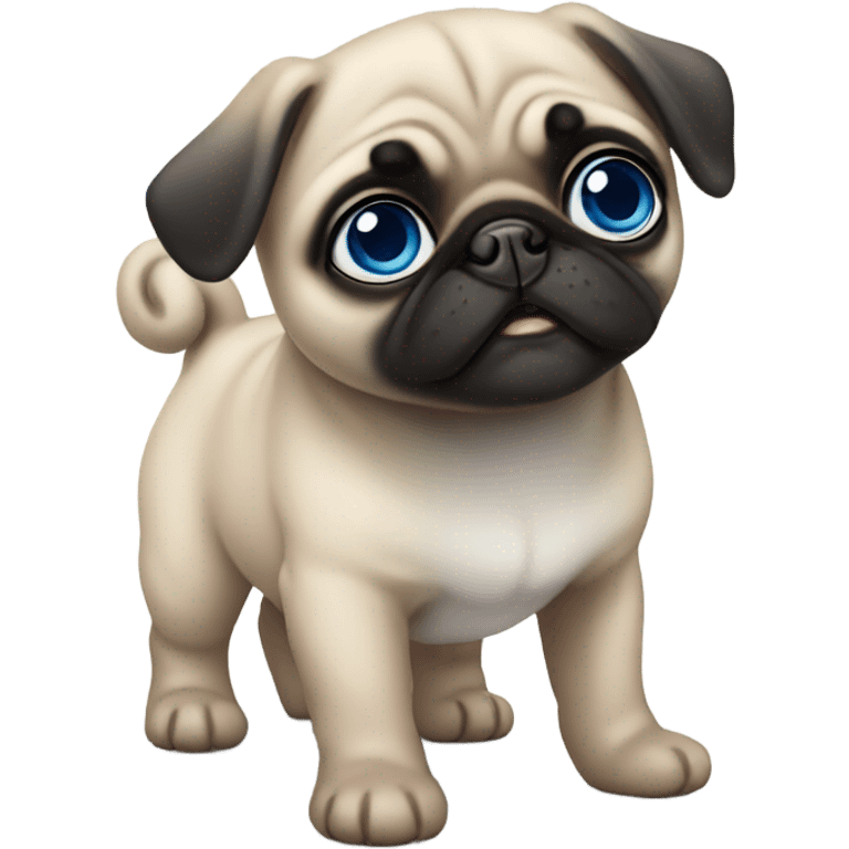 Baby pug with big blue eyes  emoji