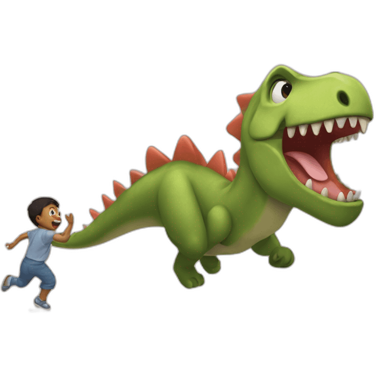 dinasour chasing baby emoji