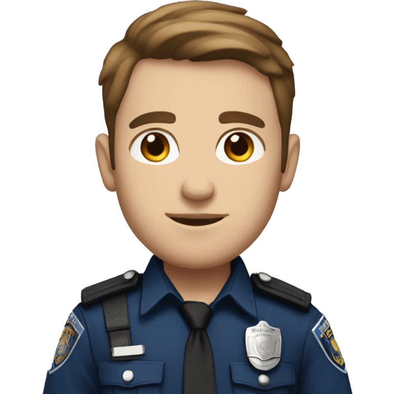 Man with brown short hair, blue eyes and wearing a police outfit emoji