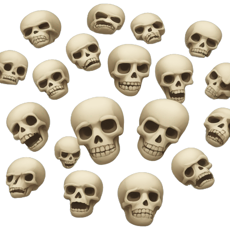 an island made out of skeleton heads emoji