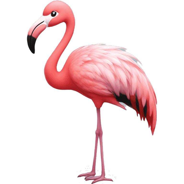 Flamingo wearing a Christmas hat emoji