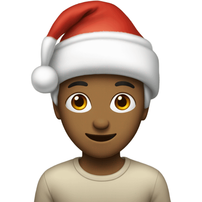 Me in a Christmas hat emoji