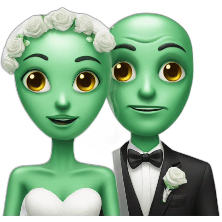 Alien bride and groom emoji