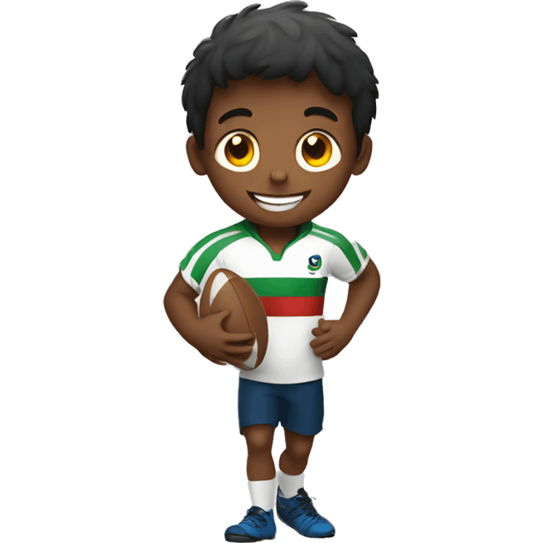 HAPPY KID WITH A RUGBY BALL emoji