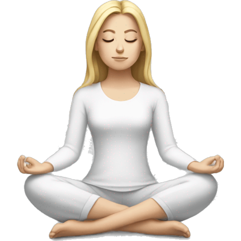 White girl  meditating emoji