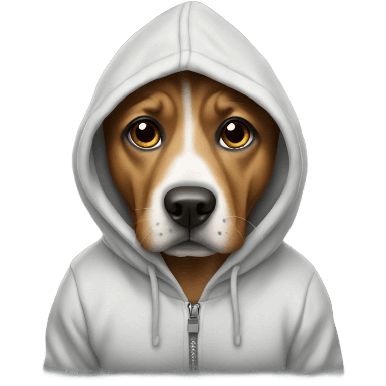 Dog wearing a hoodie emoji