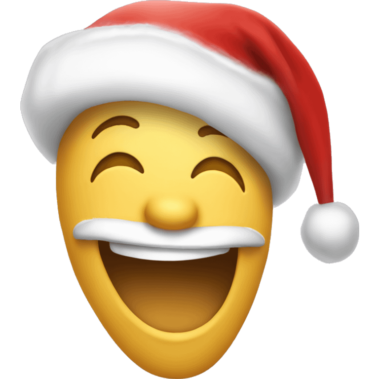 Laughing face with Santa hat emoji