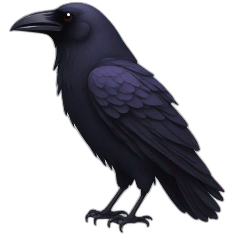 Raven with a knife emoji