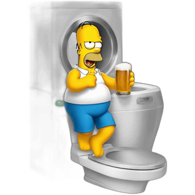 Homer Simpson qui boit une bière au toilette  emoji