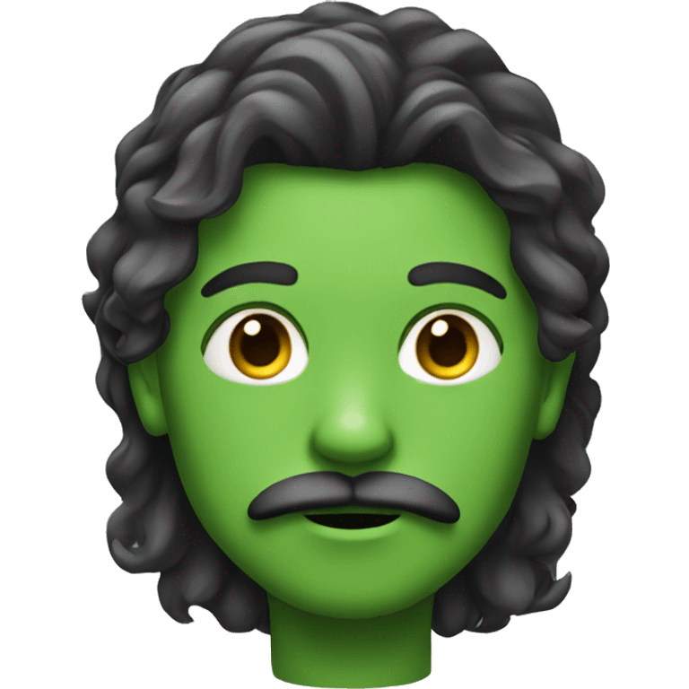 boy green skin with moustache and long hair emoji