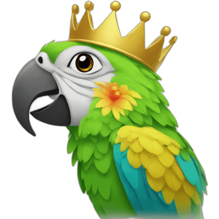 Parrot in a crown emoji