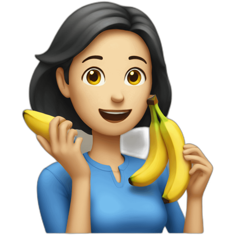 woman eating one banana emoji