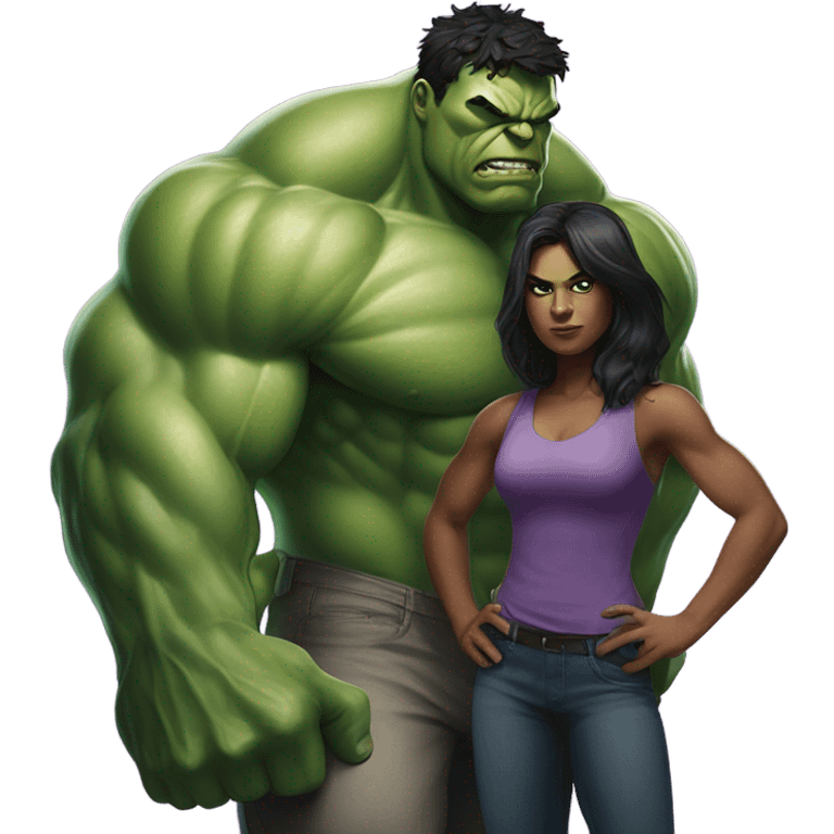 Hulk with she hulk emoji