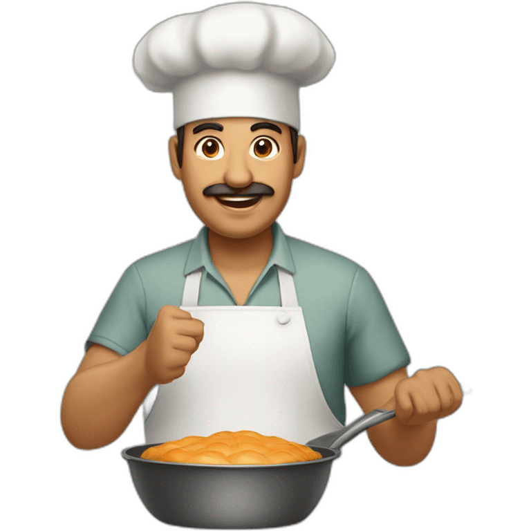 A Baker cooking a kachapuri emoji