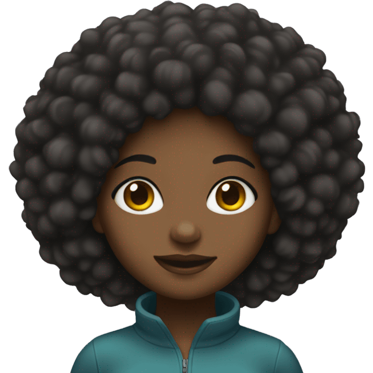 black girl with afro emoji