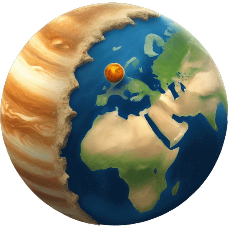 Earth eating Jupiter emoji