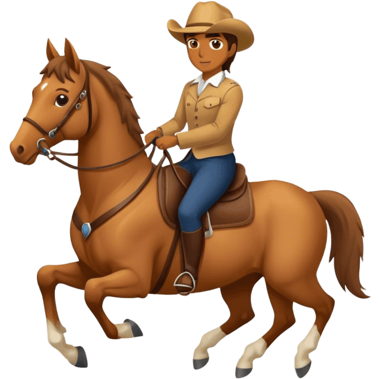 Horse with a human riding it emoji