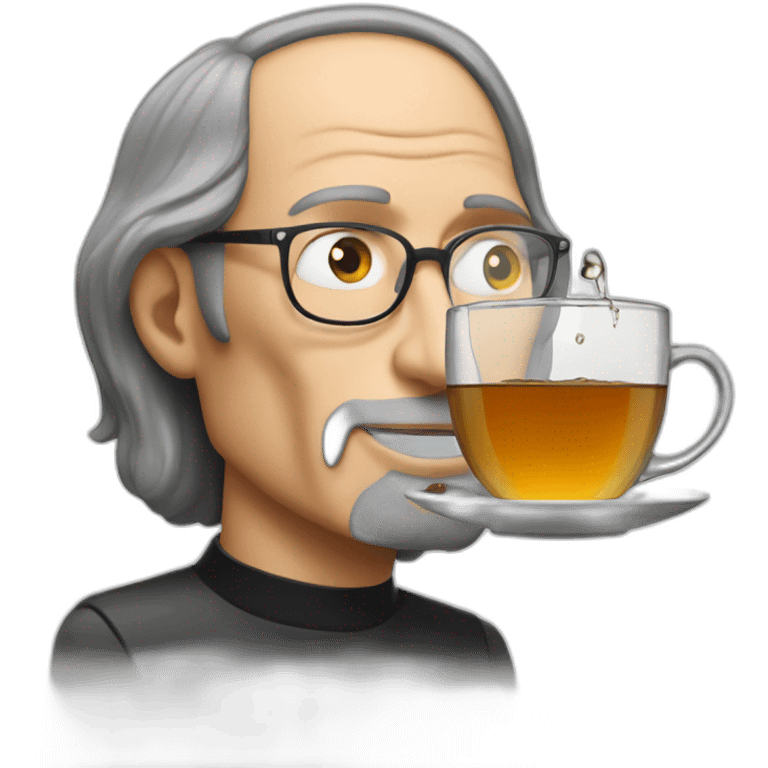 Steve Jobs pours tea emoji