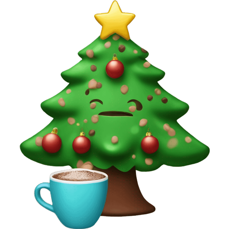 christmas tree with cocoa  emoji