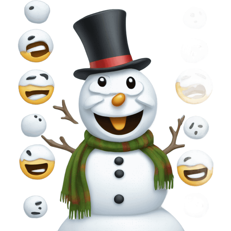 snowman with Trumps face emoji