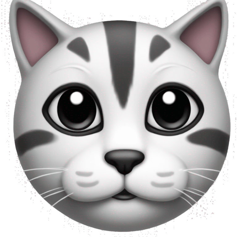 Black and white tecido cat in love emoji