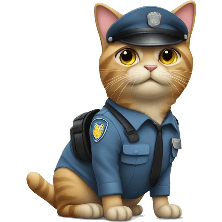 cat in security gaurd uniform  emoji