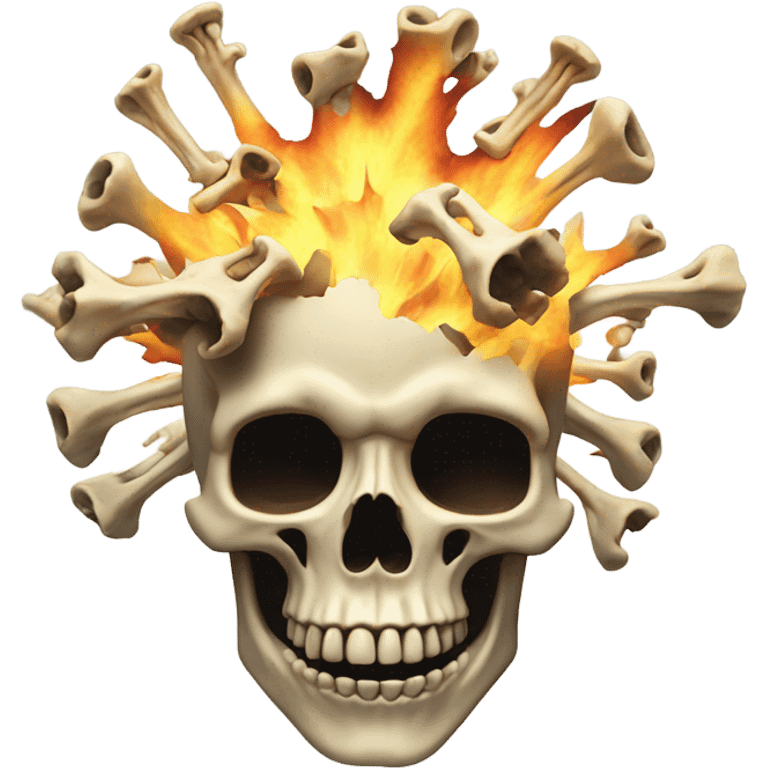 Skeleton exploding emoji