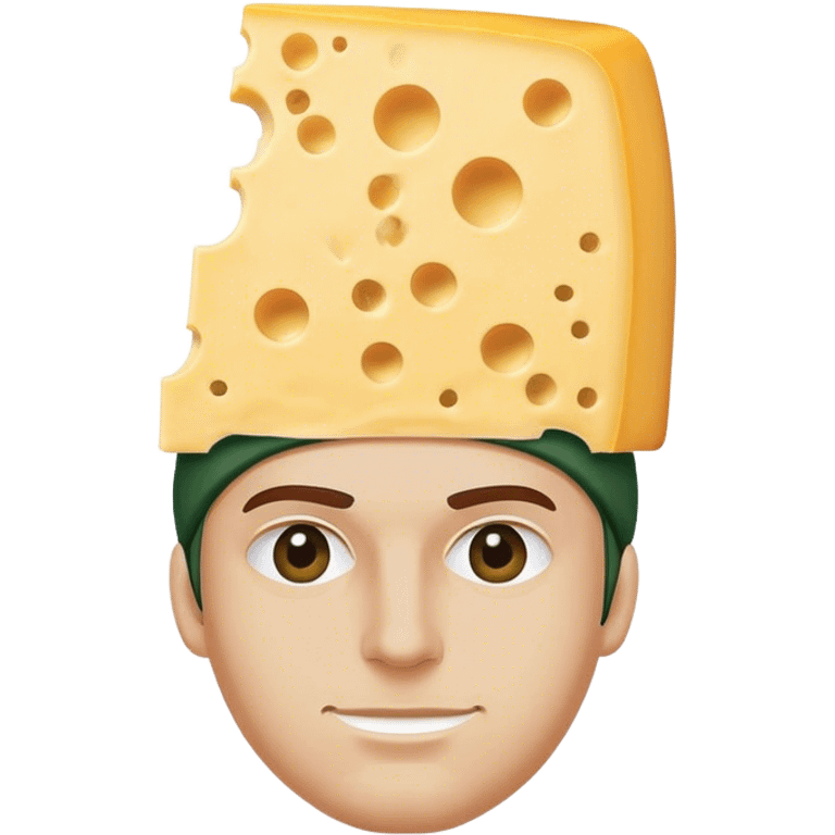 Packers fan with a slice of cheese on his head emoji