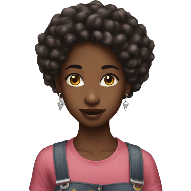 Can cherry soda Beautiful black young female  emoji