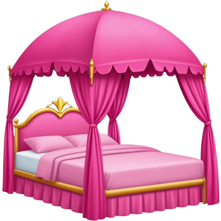 Hot pink canopy princess bed  emoji