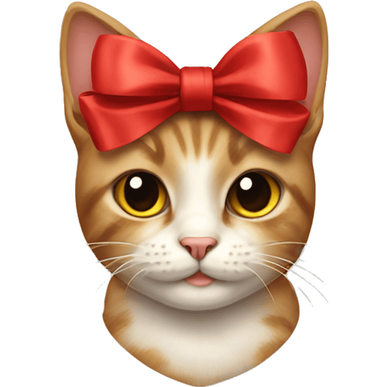 cat with a red bow emoji