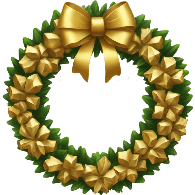 gold Christmas wreath  emoji