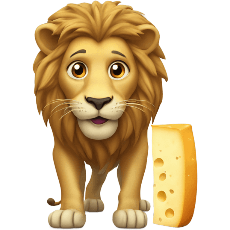 Lion sniffing cheese emoji