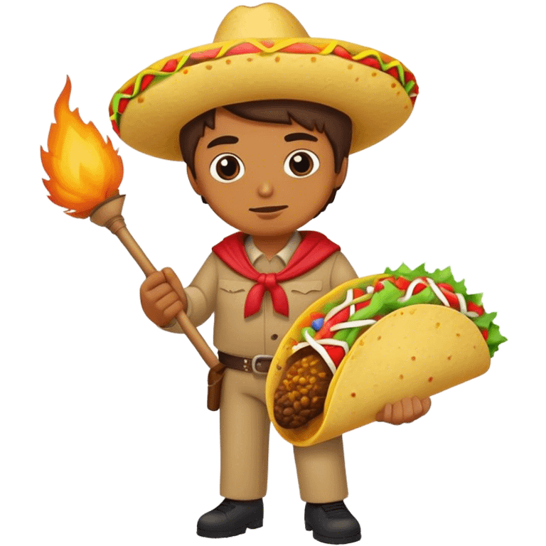 A taco hugging dynamite  emoji