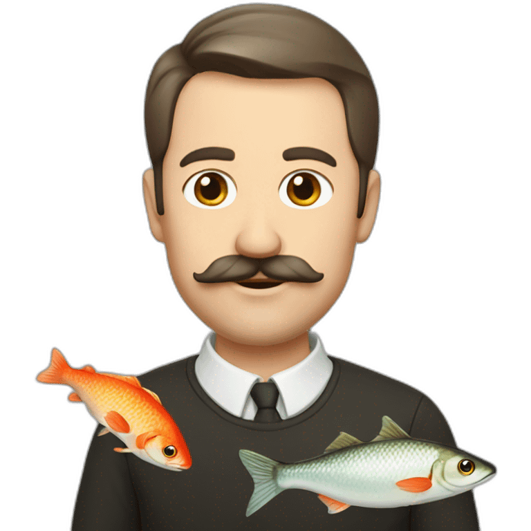 russian moustache husband with fish emoji