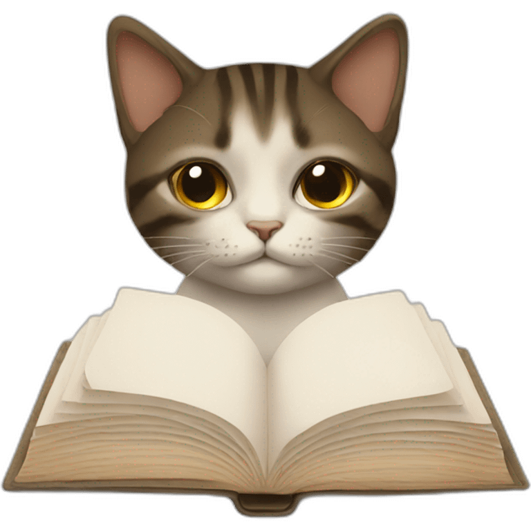 Chat qui lit un livre emoji