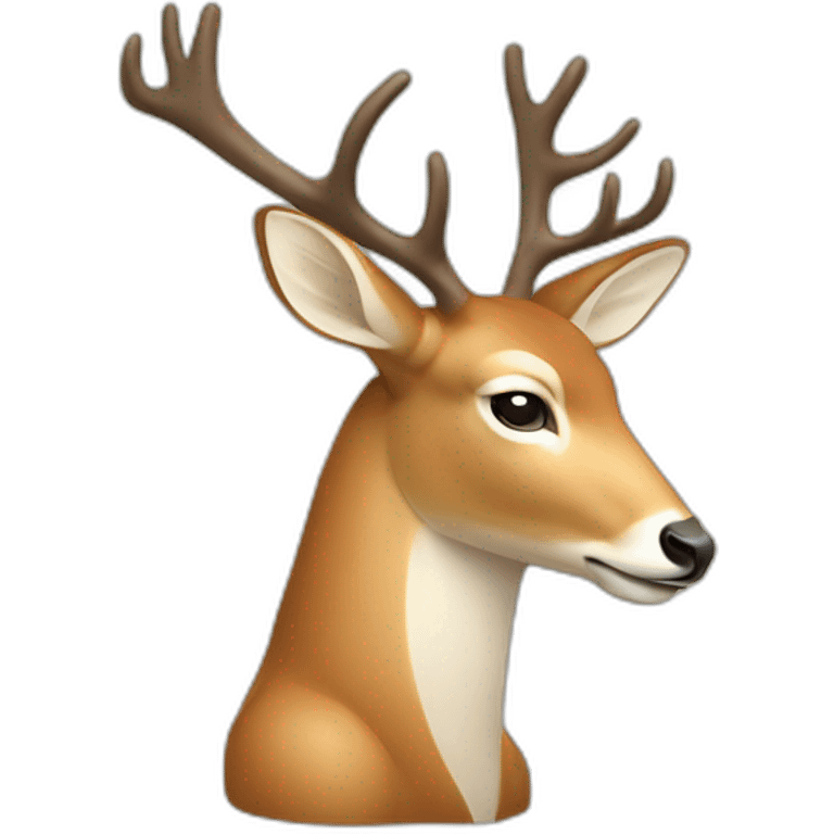 humanlike-deer-thinking-pondering-with-hand-placed-on-head emoji