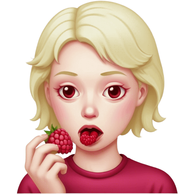 Friendly raspberry unhappy emoji