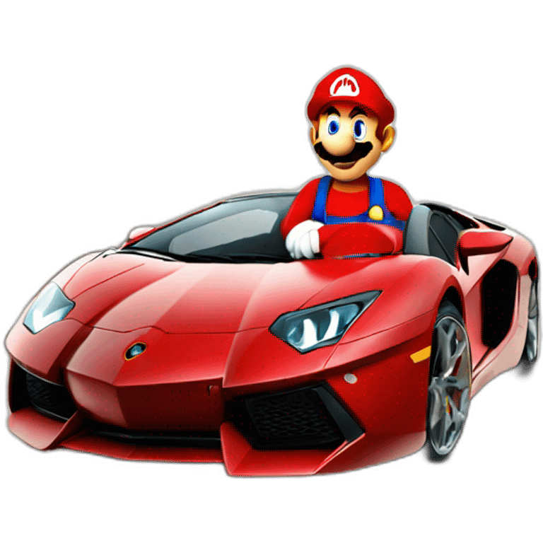 Mario on an aventador emoji