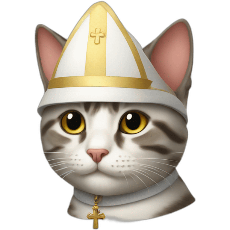 Kitty with pope hat emoji