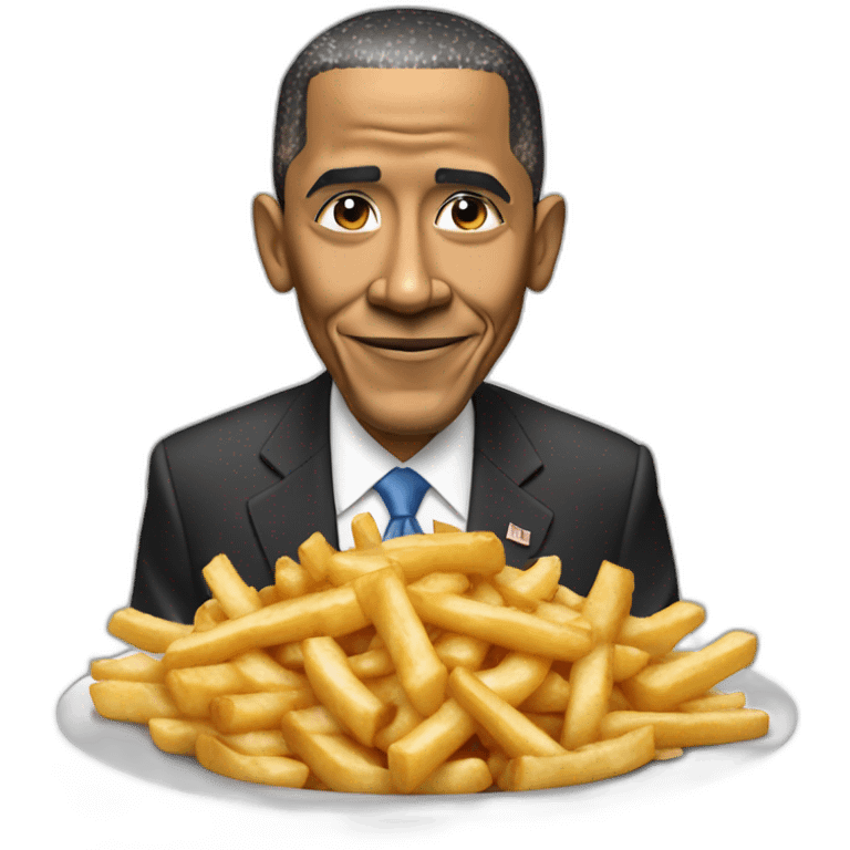 Barack obama with poutine emoji