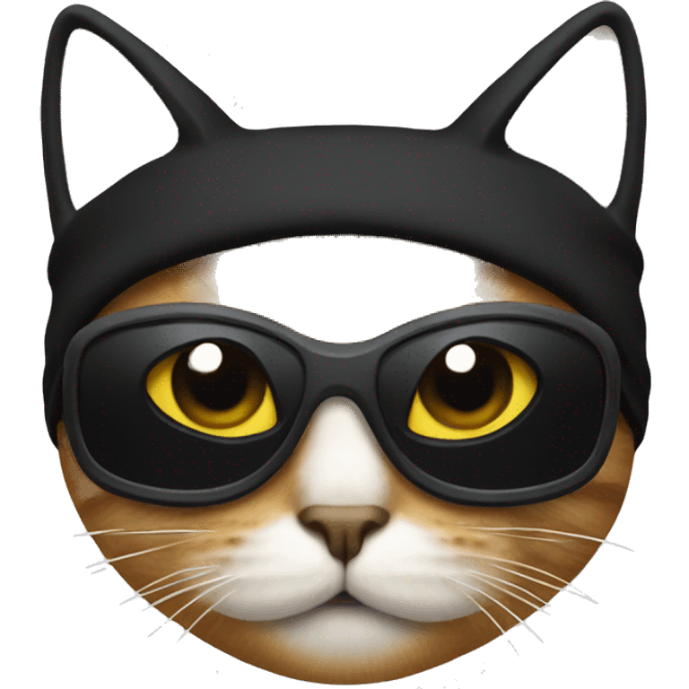 Cat with a black ski mask  emoji