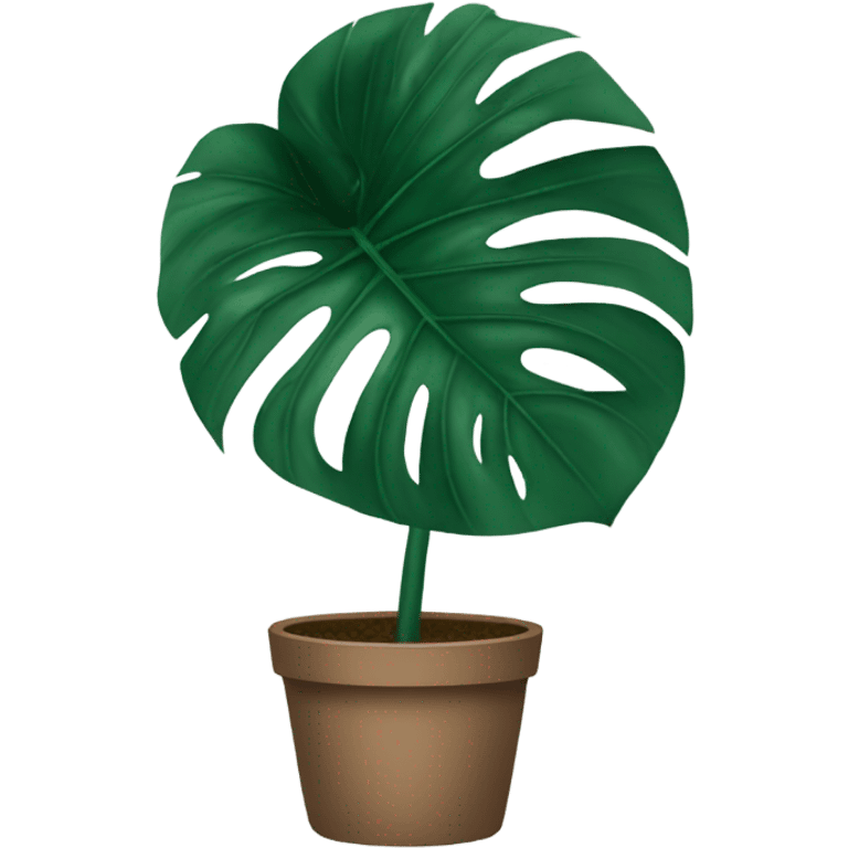 Make a dark green monstera leaf emoji