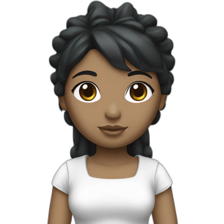 cute black hair white skin girl statue of liberty emoji